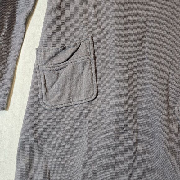 Soft Surroundings XS Gray Take Two Tunic Top Waffle Knit Thermal Buttons Collar - Picture 3 of 7